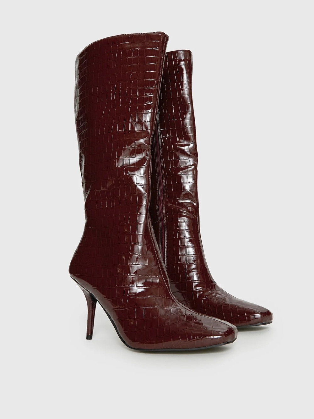 Princess Polly Alexx Knee High Boots Burgundy
